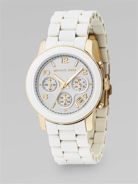 michael kors white for woman|Michael Kors watch women black.